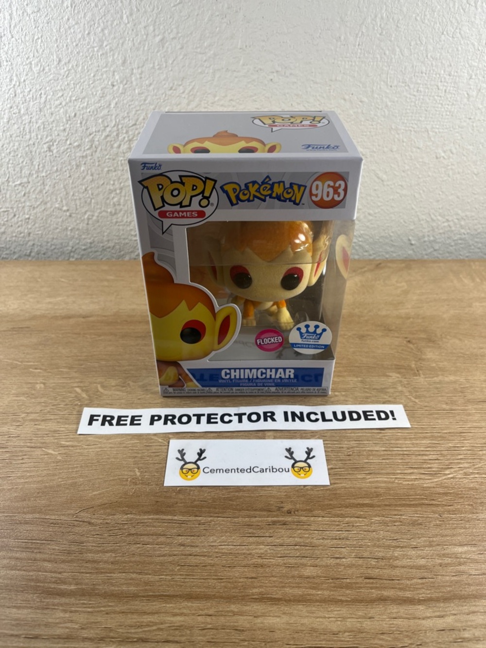 Chimchar Flocked Funko Pop #963 Pokemon Funko Shop Exclusive Vaulted NEAR MINT